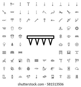 plowing tool icon illustration isolated vector sign symbol. Gardening icons set.