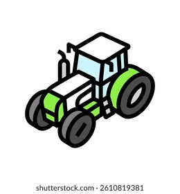plowing tractor color icon vector. plowing tractor sign. isolated symbol illustration