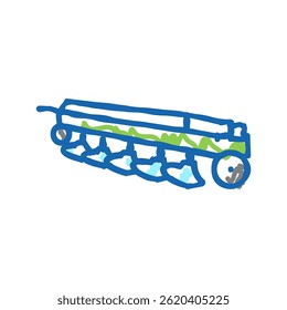 plows farm equipment doodle icon sketch vector. plows farm equipment sign. isolated symbol illustration