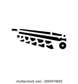 plows farm equipment glyph icon vector. plows farm equipment sign. isolated contour symbol black illustration