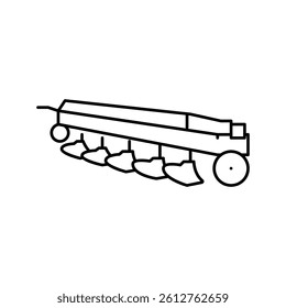 plows farm equipment line icon vector. plows farm equipment sign. isolated contour symbol black illustration