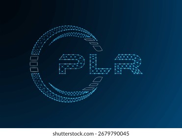 PLR low poly letter logo vector design. PLR lower poly logo design. Low poly logo.