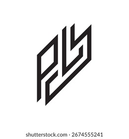 PLS monogram geometric logo symbol