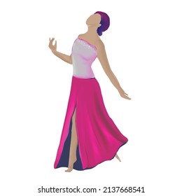 Plsun dances modern dances in the ballroom class, vector illustration