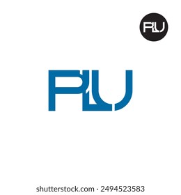 Diseño de monograma de letra con logotipo PLU