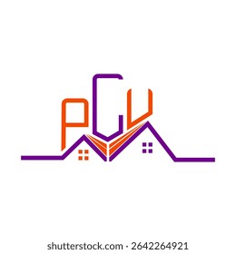 PLU Real State logo design, PLU simple and modern logo. PLU luxurious alphabet design  
