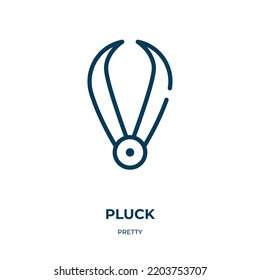 Pluck icon. Linear vector illustration from pretty collection. Outline pluck icon vector. Thin line symbol for use on web and mobile apps, logo, print media.