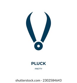 pluck vector icon. pluck, plucking, template filled icons from flat pretty concept. Isolated black glyph icon, vector illustration symbol element for web design and mobile apps