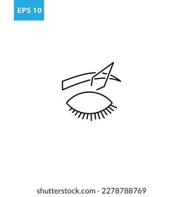 Plucking eyebrows outline icon Vector illustration