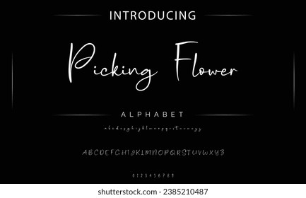 Plucking Flower signature Font Calligraphy Logotype Script Brush Font Type Font lettering handwritten