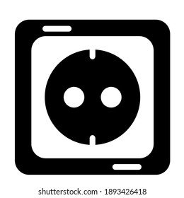 plug in adapter icon logo or illustration with solid stroke style vector design. perfect use for web, mobile app, pattern, design etc.
