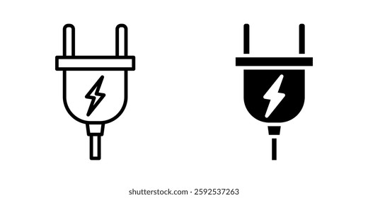Plug adapter Icon set.Symbol isolated white background. vector illustration. color editable.