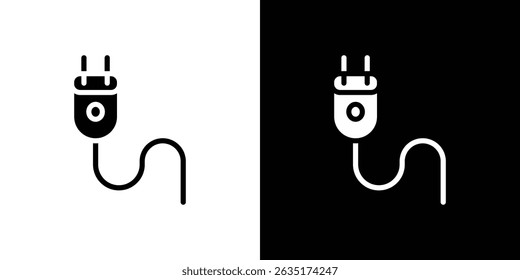 Plug adapter icon in solid flat trendy design style.