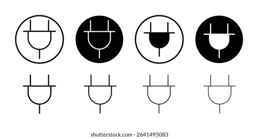 Plug adapter icon Thin line illustration set vector