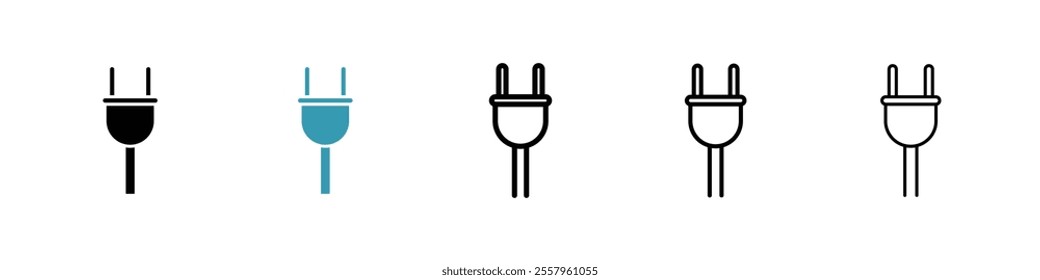 Plug adapter icons pack in black and blue.