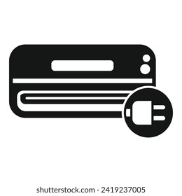 Plug air conditioner icon simple vector. Filter clean master. Pump system
