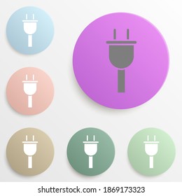 Plug badge color set. Simple glyph, flat vector of web icons for ui and ux, website or mobile application