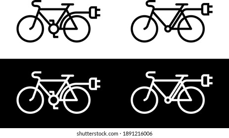 Plug with bicycle , electric bicycle icon. vector
