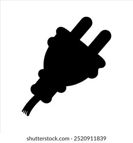 Plug preto silhueta vetor ilustração no fundo branco
