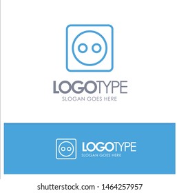 Plug Board, Eco, Energy, Power Blue Outline Logo Place for Tagline. Vector Icon Template background