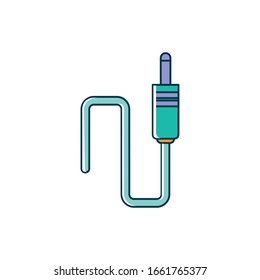 cable enchufe audio melodía música vectorial línea de ilustración y estilo de relleno