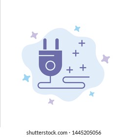 Plug, Cable, Marketing Blue Icon on Abstract Cloud Background