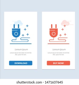 Plug, Cable, Marketing  Blue and Red Download and Buy Now web Widget Card Template
