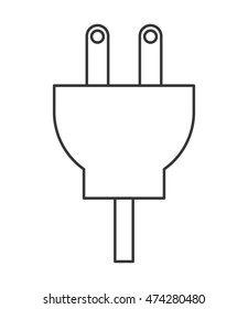 plug cable power energy electricity icon. Flat and isolated design. Vector illustration