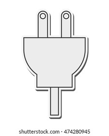 plug cable power energy electricity icon. Flat and isolated design. Vector illustration