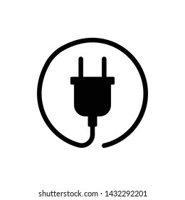 Plug Cable Vector Icon Design Template