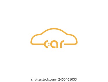 plug with car logo design. tech electric charging car symbol icon vector