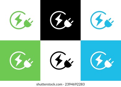 plug and charging icon of Ecology image set