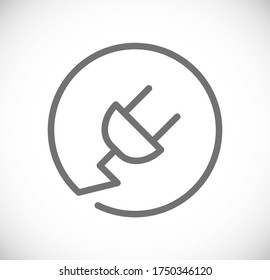 plug in circle concept icon