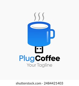 Plug Coffee Logo Vector Template Design. Good for Business, Start up, Agency, and Organization