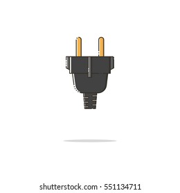 Plug color thin doted line icon. Mbe minimalism style