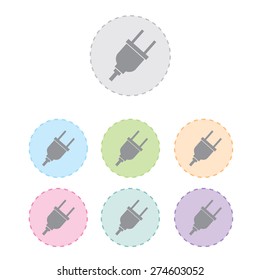 plug computer icon set. vector illustration