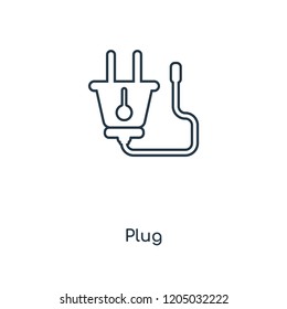 Plug concept line icon. Linear Plug concept outline symbol design. This simple element illustration can be used for web and mobile UI/UX.