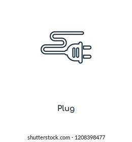 Plug concept line icon. Linear Plug concept outline symbol design. This simple element illustration can be used for web and mobile UI/UX.