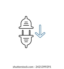 plug in concept line icon. Simple element illustration. plug in concept outline symbol design.