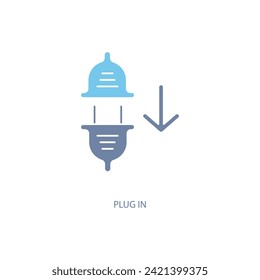 plug in concept line icon. Simple element illustration. plug in concept outline symbol design.