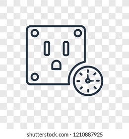 Plug concept vector linear icon isolated on transparent background, Plug concept transparency concept in outline style