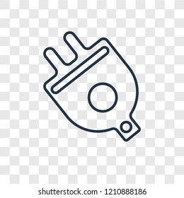 Plug concept vector linear icon isolated on transparent background, Plug concept transparency concept in outline style