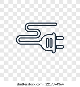 Plug concept vector linear icon isolated on transparent background, Plug concept transparency concept in outline style
