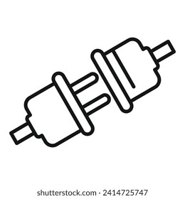Conecte el vector de contorno del icono de conexión a Internet. Tecnología de proveedor digital. Almacenamiento en línea