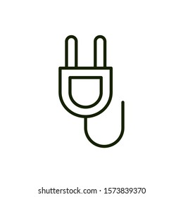 plug connection environment ecology line and fill vector illustration