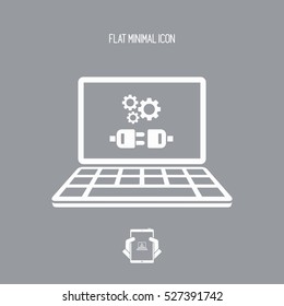 Plug connection flat icon 
