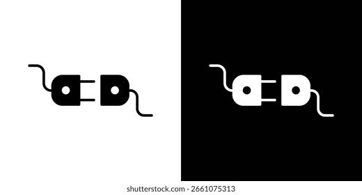 Colección de ícono de conexión de enchufe. Vector plano ilustración de stock.