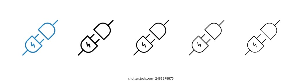 Plug connection liner icon vector set.
