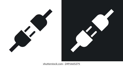 Plug connection vector icon set in solid style.