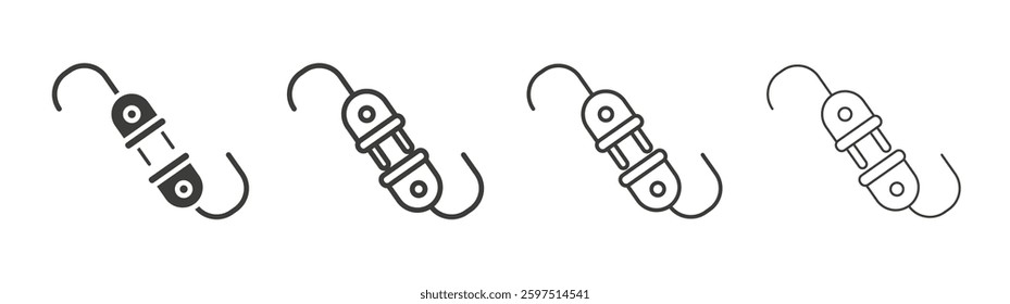 Plug connection vector icon set in black and white color.